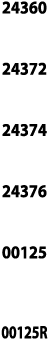 24360  24372  24374  24376  00125  00125R