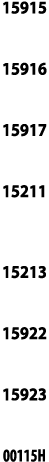 15915  15916  15917  15211  15213  15922  15923  00115H