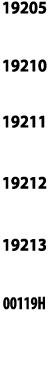 19205  19210  19211  19212  19213  00119H