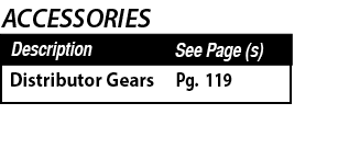 Pg  119 ,Distributor Gears ,See Page (s),Description,ACCESSORIE