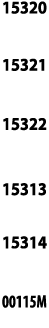 15320  15321  15322  15313  15314  00115M