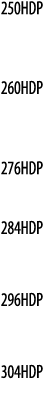 250HDP  260HDP  276HDP  284HDP   296HDP   304HDP