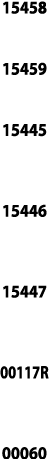 15458  15459  15445  15446  15447  00117R  00060