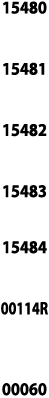 15480  15481  15482  15483  15484  00114R  00060
