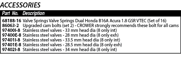 68188-16 86063-2 97400I-8 97400E-8 97401I-8 97401E-8 97402I-8,Valve Springs Valve Springs Dual Honda B16A Acura 1 8 G   