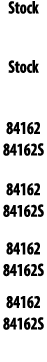 Stock  Stock  84162 84162S 84162 84162S 84162 84162S  84162 84162S