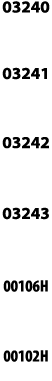 03240   03241  03242  03243  00106H  00102H