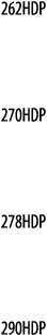 262HDP   270HDP   278HDP   290HDP