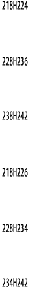 218H224  228H236  238H242  218H226  228H234  234H242