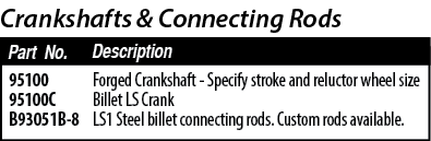 95100 95100C B93051B-8,Forged Crankshaft - Specify stroke and reluctor wheel size Billet LS Crank LS1 Steel billet co   