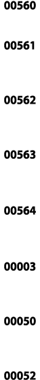 00560  00561  00562  00563  00564  00003  00050  00052