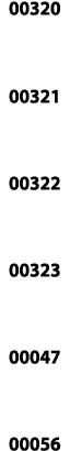 00320   00321  00322  00323  00047  00056