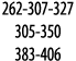262-307-327 305-350 383-406