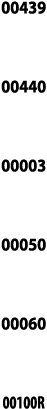 00439  00440  00003  00050  00060  00100R