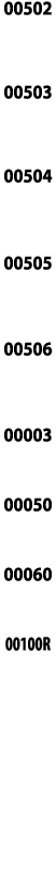 00502  00503  00504  00505  00506  00003  00050  00060  00100R