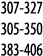 307-327 305-350 383-406