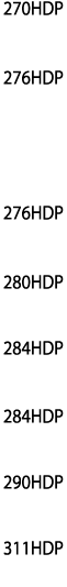 270HDP  276HDP   276HDP  280HDP  284HDP  284HDP  290HDP  311HDP