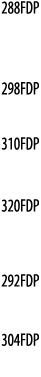 288FDP  298FDP  310FDP  320FDP   292FDP  304FDP