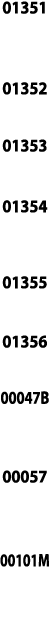 01351  01352  01353  01354   01355  01356  00047B  00057  00101M
