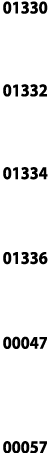 01330  01332  01334  01336  00047   00057