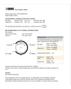 Small Block Chevy Hydraulic Flat Tappet Camshaft 234/234 .345/.345LL 116LSA 