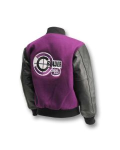 Nostalgia Jacket Purple Wool & Black Leather
