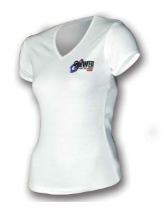 Women's White V neck T-shirt